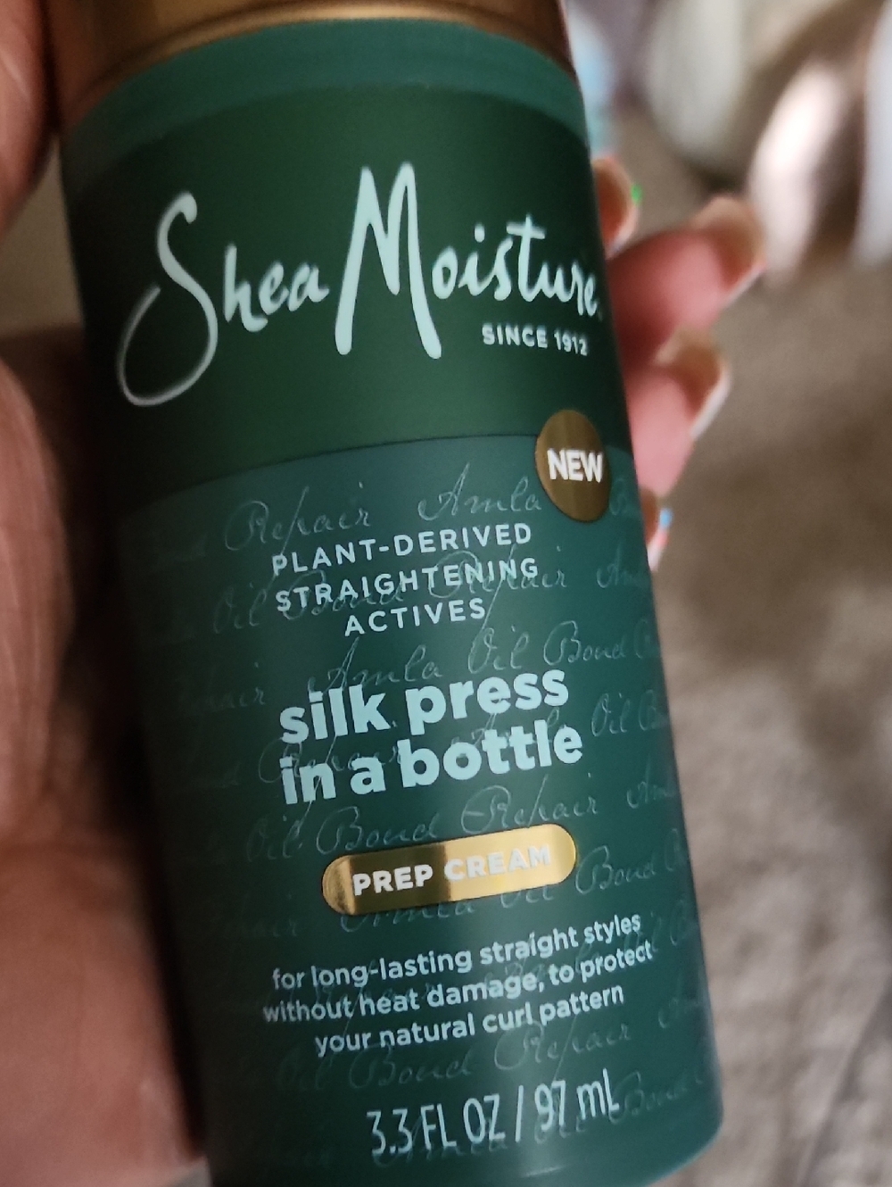 Shea Moisture Green and Gold Silk Press In A Bottle Prep Cream